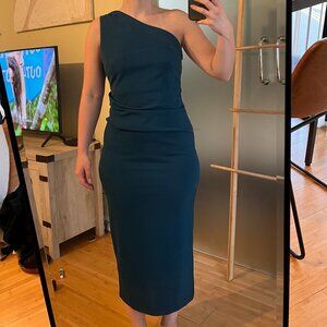 Blue 1-Shoulder Midi Dress